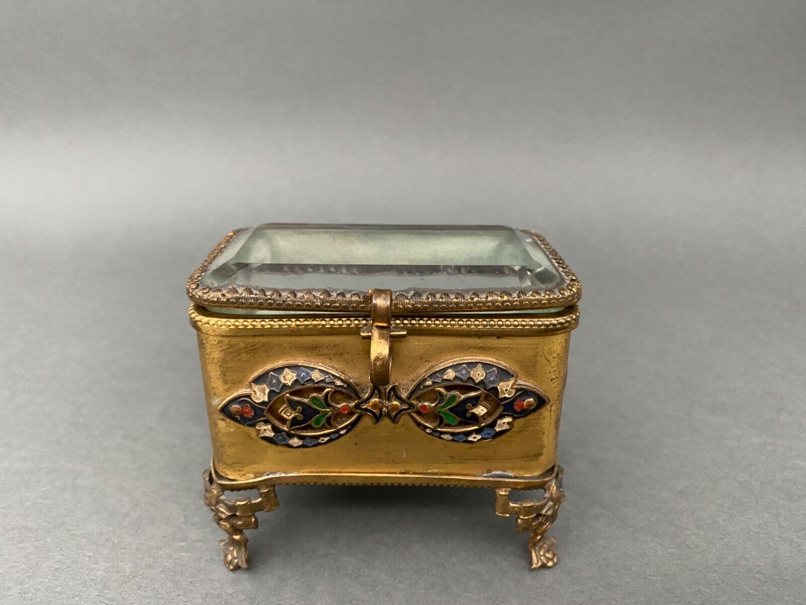 Cloisonné jewel box Napoleon III Faceted glass nineteenth