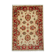 Red beige wool rug handmade oriental carpet traditional living room rug- 86x123cm