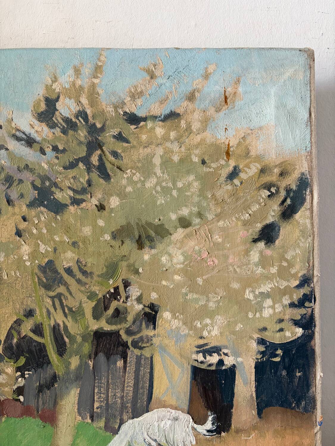 Landscape with goat, signed Lagrange.
