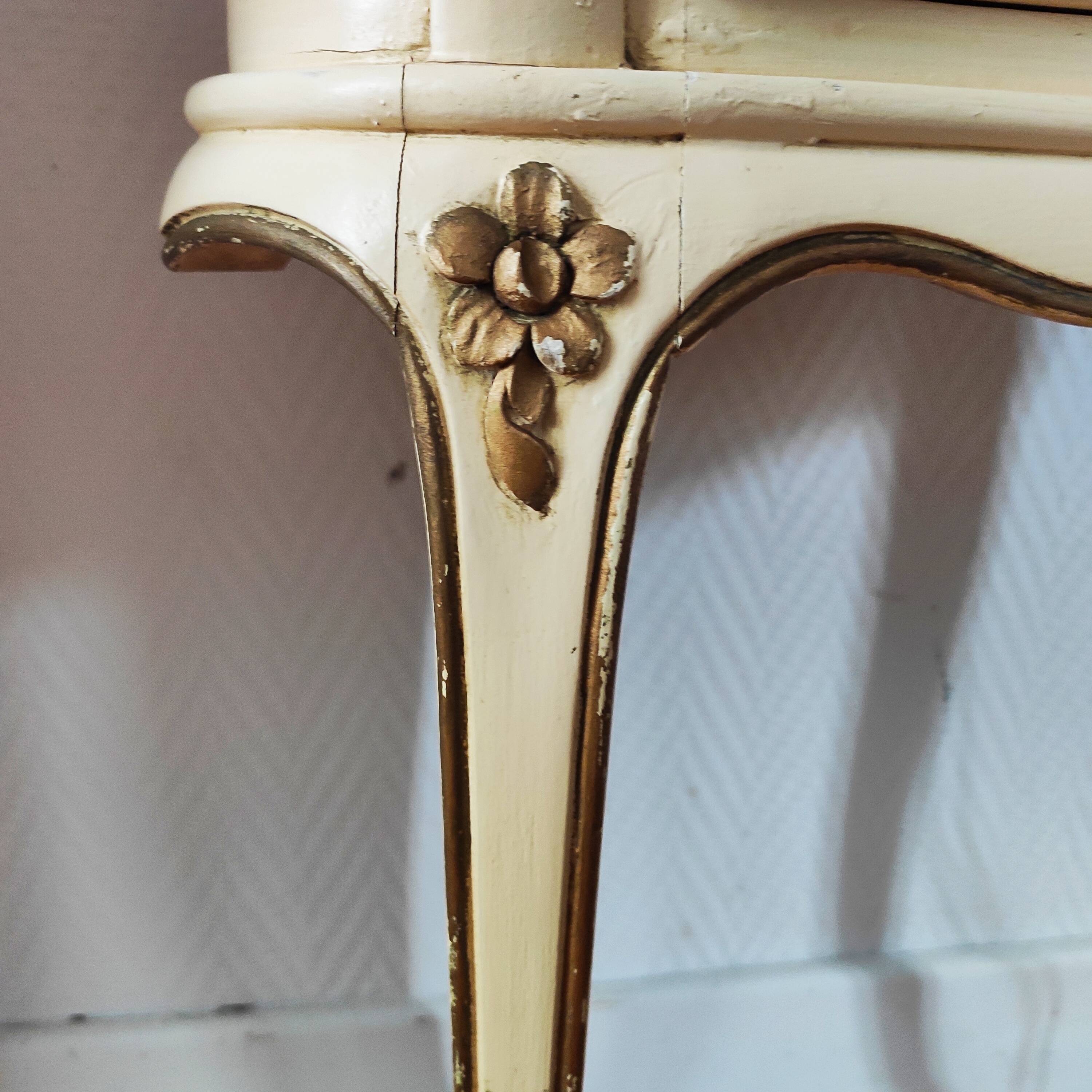 Pair of Louis XV style painted bedside tables