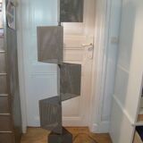 Vintage perforated metal floor lamp