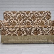 1960s, Danish 2-seater sofa, brown/beige furniture fabric, ash wood legs.