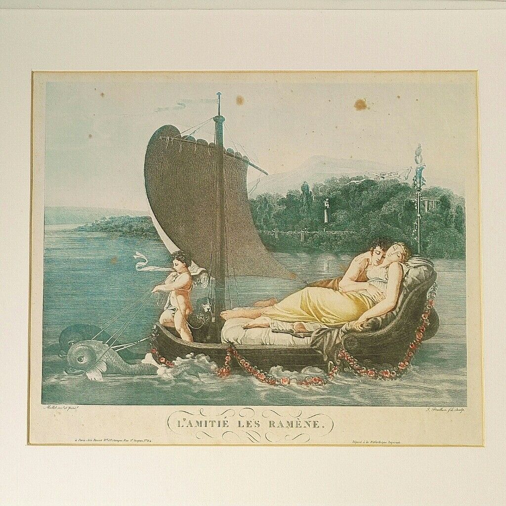 Engravings love and friendship signed Prud'hon