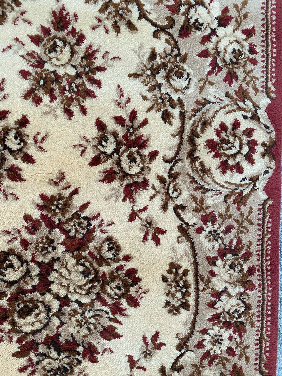 Aubusson-style mechanical carpet in 67x135 cm wool