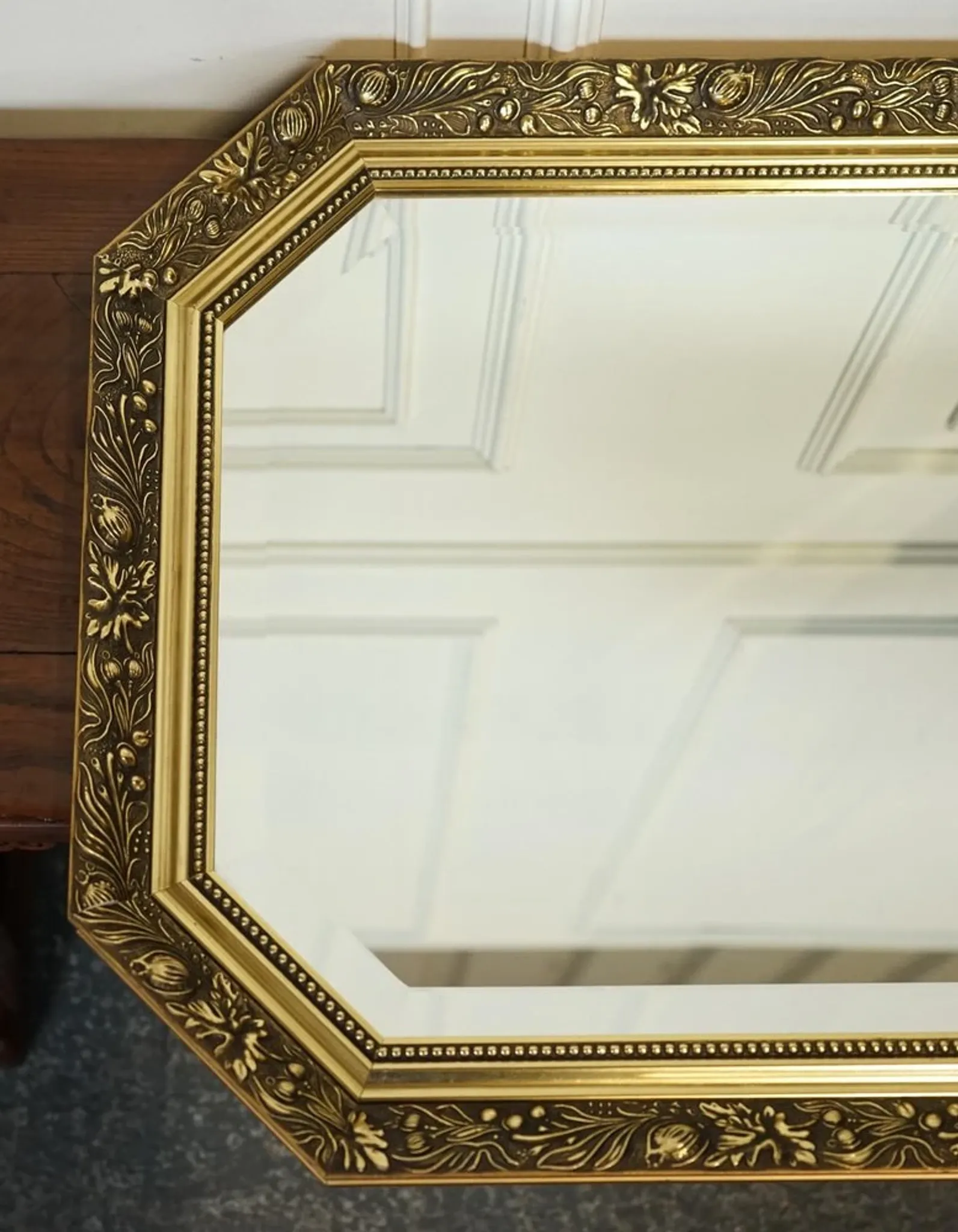 Vintage Wall Mirror Ornate with Sculpted Details
