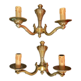 Pair of wall lamp in classic stylized bronze