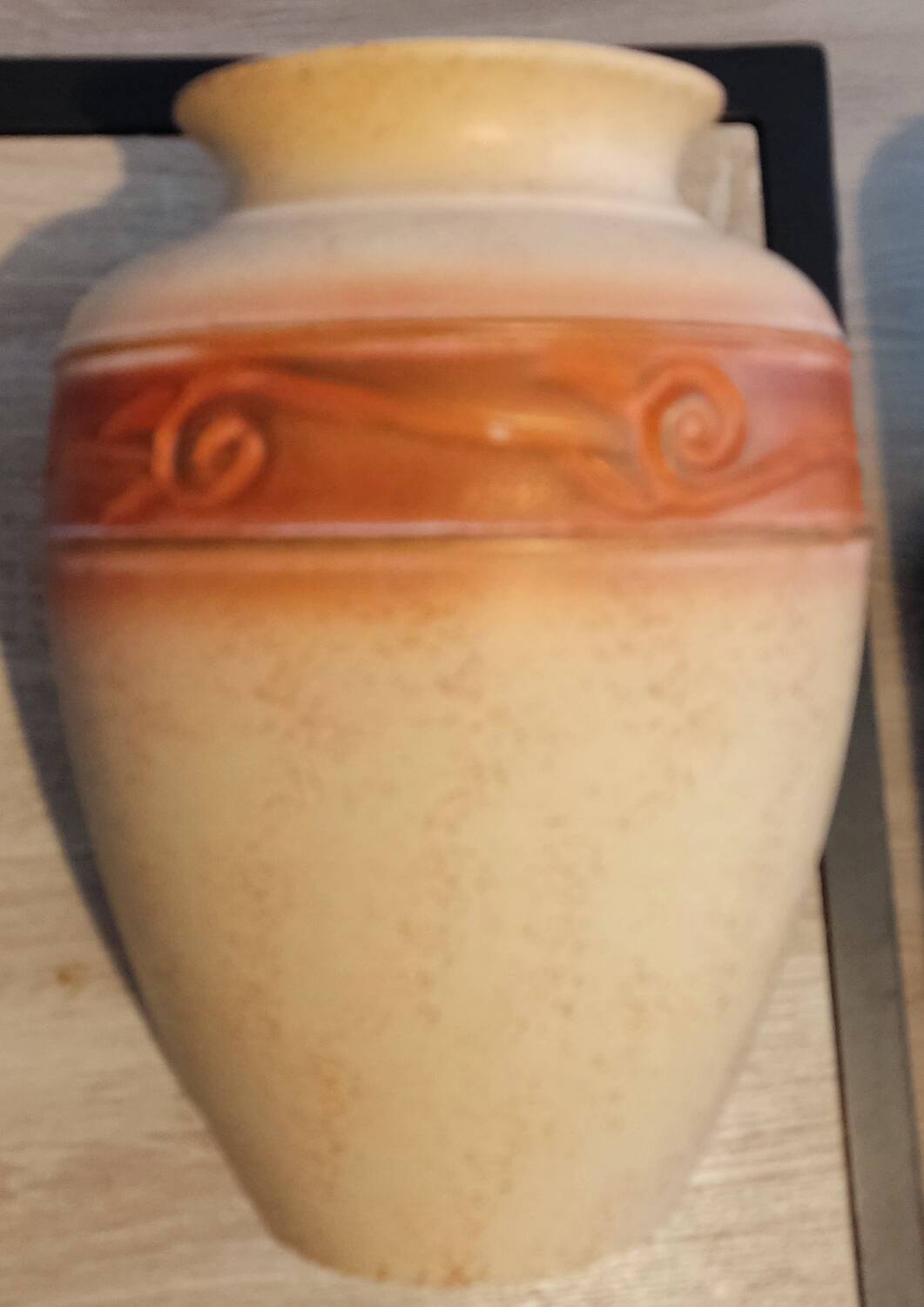 Large ochre ceramic vase