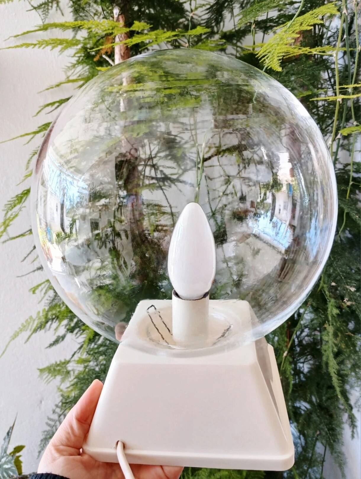 Vintage glass globe lamp from the 70s and 80s.