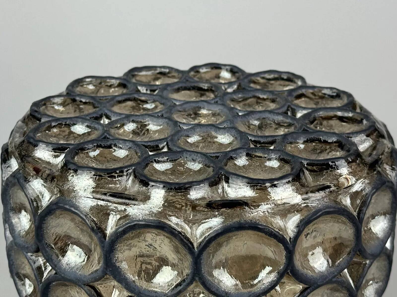 60s 70s ceiling lamp Glashütte Limburg Germany Plafoniere glass & metal