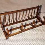 Curved wooden bistro coat rack from the 1930s