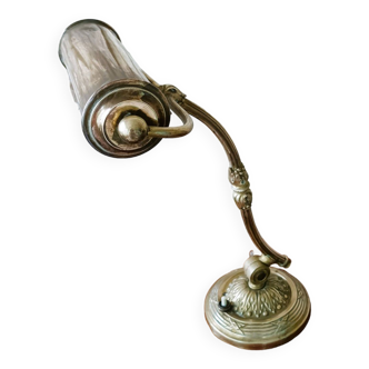 19th century bronze banker lamp