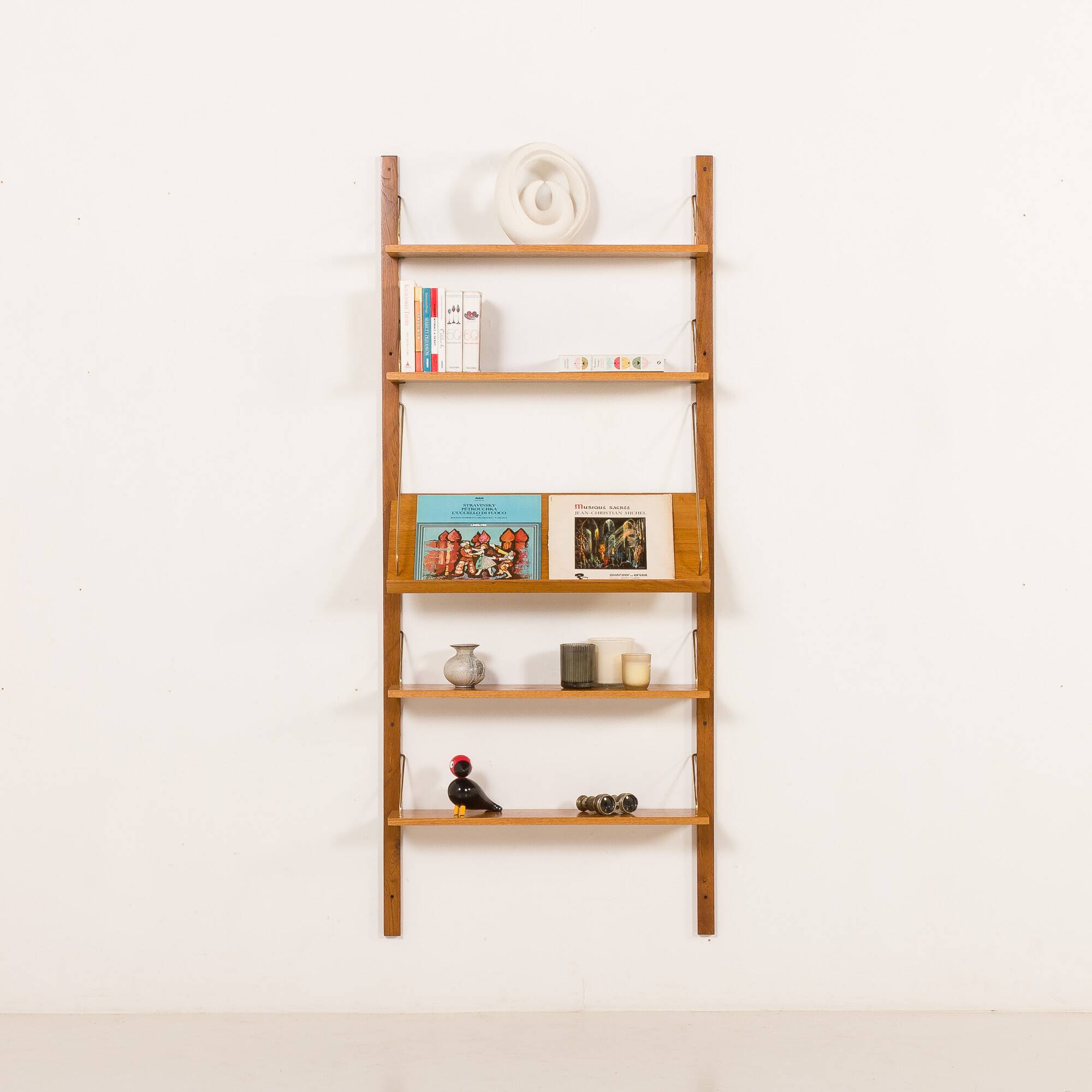 Scandinavian vintage shelving unit in oak, 1960s