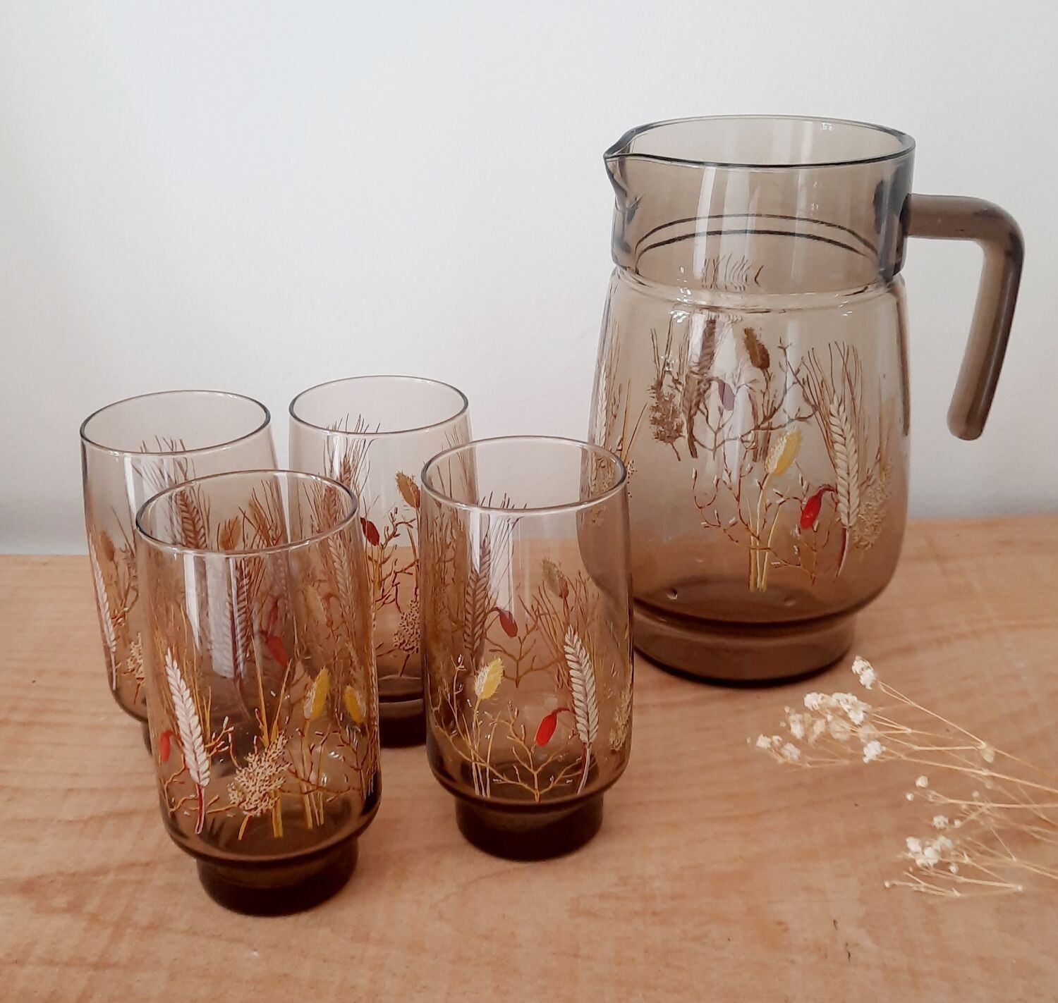 Vintage smoked glass decanter