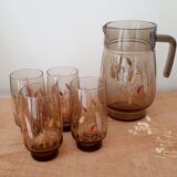 Vintage smoked glass decanter