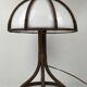 Bamboo rattan mushroom table lamp, Dutch 1970s