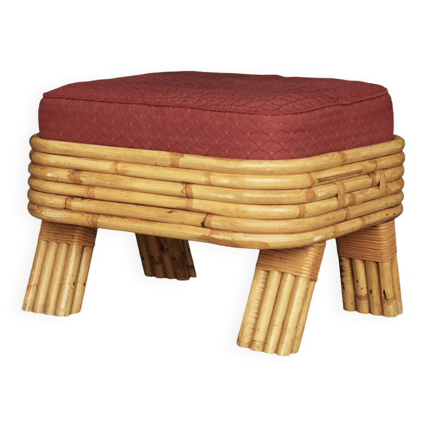 Tabouret en bambou bohème. Années 1960.