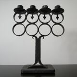 Antique cast iron swedish four arm candlestick