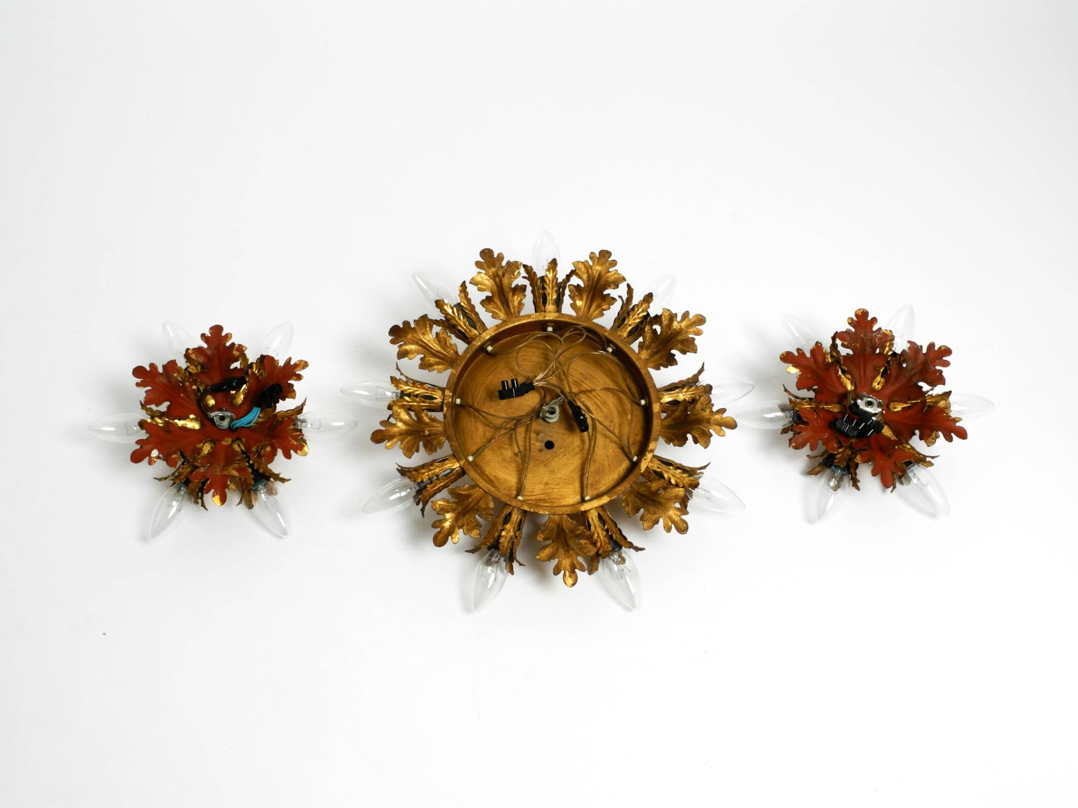 Set of three beautiful 1960s Italian ceiling or wall lamps by Banci Firenze