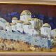 Original Swedish Mid-Century Oil on Canvas “Town” by Tage Garvik Vintage & Framed