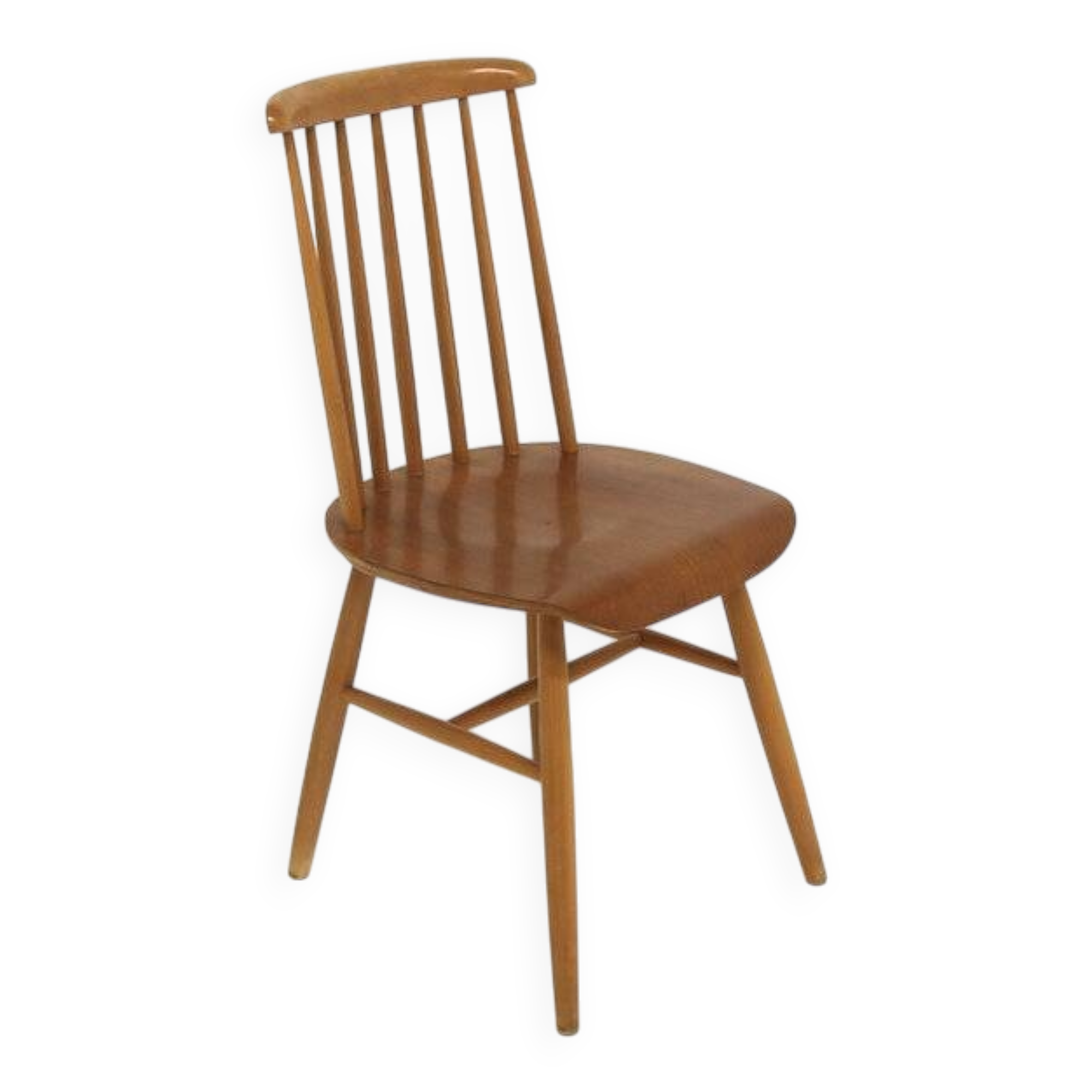 Chaise scandinave "Pinnstol" en teck et en hêtre, Suède, 1960