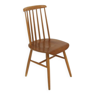 Chaise scandinave "Pinnstol" en teck et en hêtre, Suède, 1960