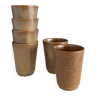 Set of 6 cups / timpani digoin france in sandstone