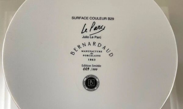 Vase Op Art • Julio Le Parc • Art Cinétique • Porcelaine • Bernardaud Limoges • 2017