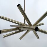 Mid-Century Modern 12 lights Brass chandelier by Stilnovo. Italy 1960s
