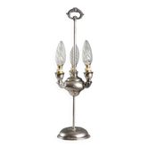 Antique Florentine lamp in silver with floral decoration, Italy, 20th century