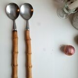 Bamboo sleeve salad cutlery