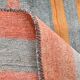 Tapis Kilim bohème rouge pâle et vert, 193 x 222 cm
