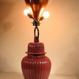 Art Deco three-light ceramic lamp