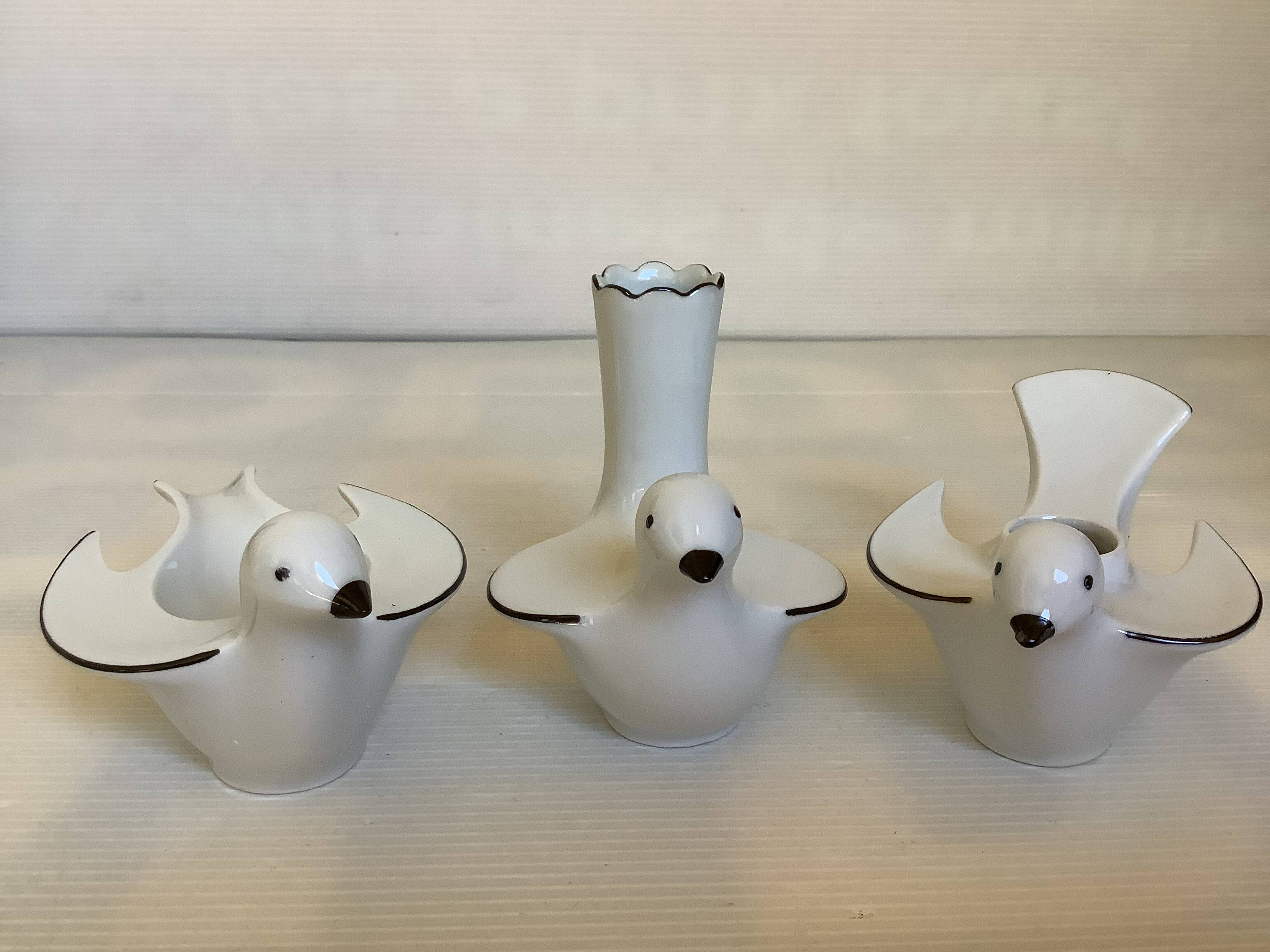 Eight bird candlesticks from Bavaria and Arzberg, Germany