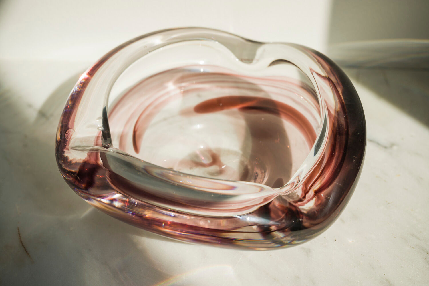 Max Verboeket glass ashtray for Maastricht Kirstalunie Netherlands signed