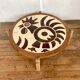 Ceramic coffee table and vintage wood year 1965 signed Dan