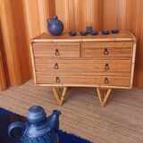 Commode en bambou et rotin