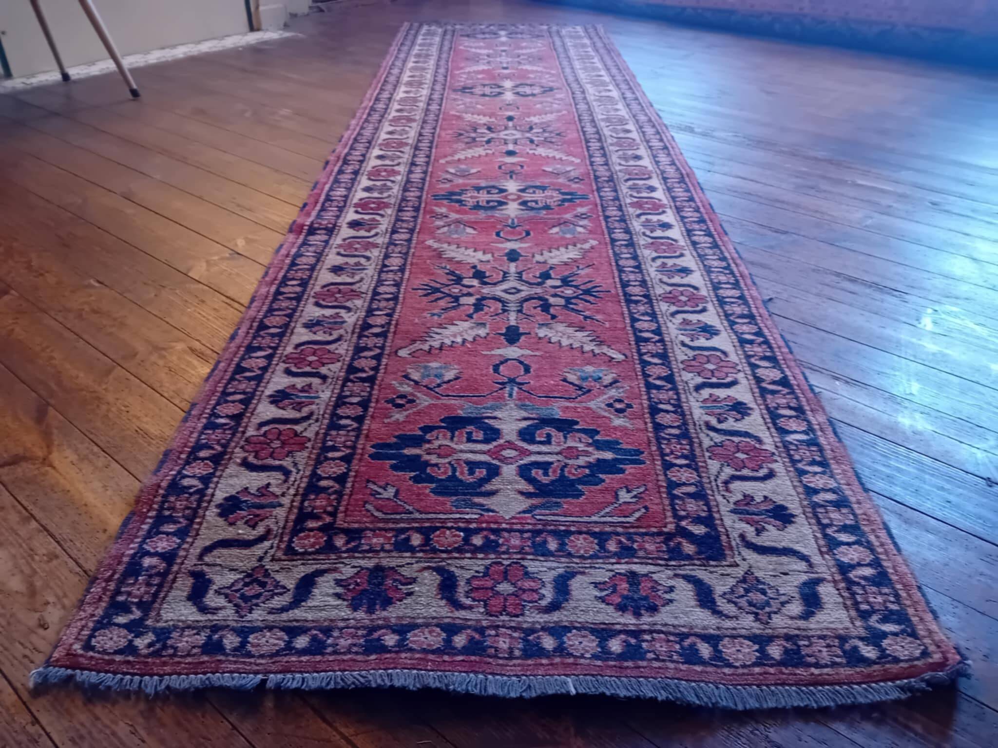 Handmade Pakistani Kazak Runner Rug 335x88cm