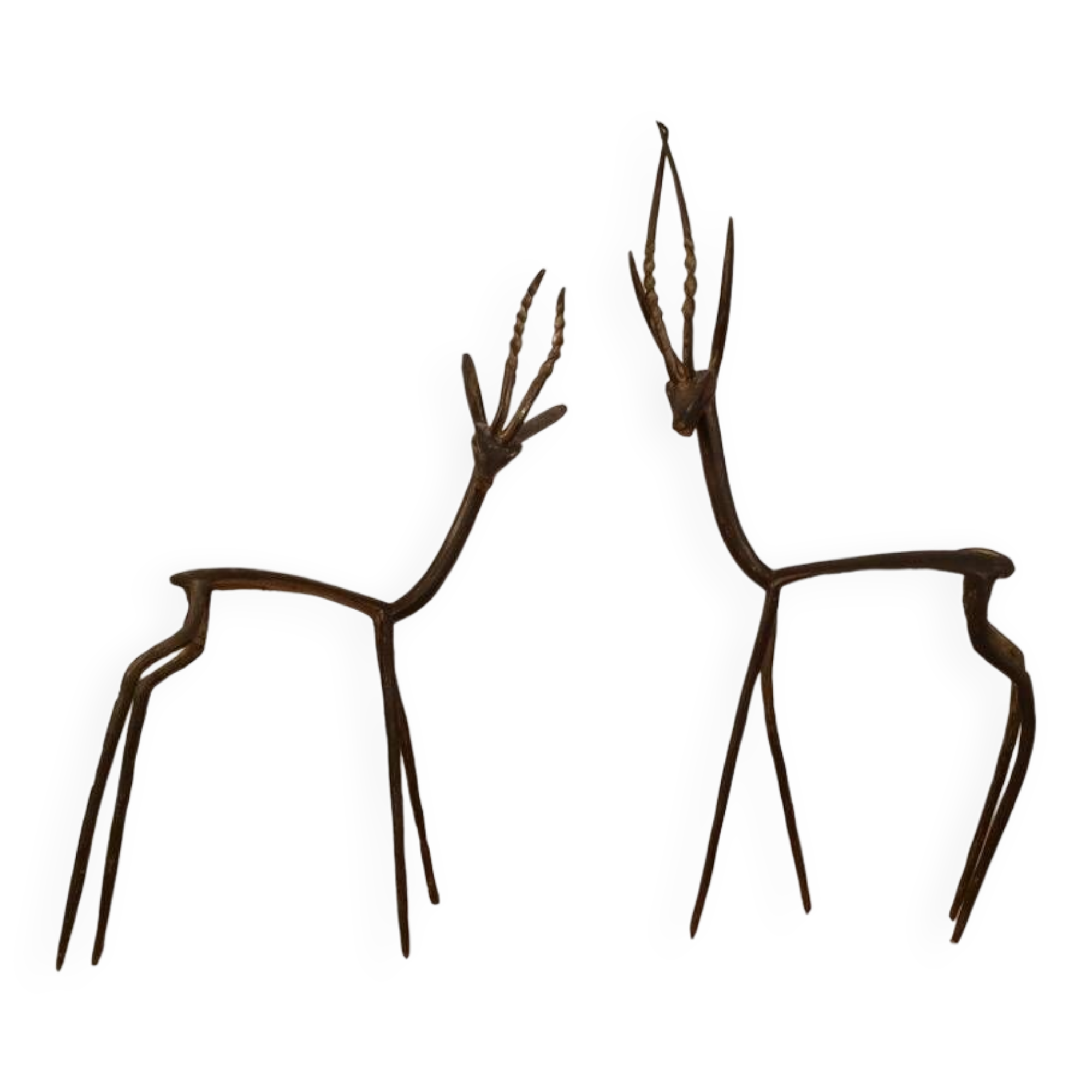 Duo gazelle brass African art