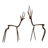 Duo gazelle brass African art