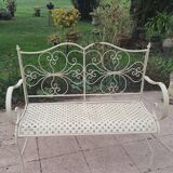 Wrought iron garden bench