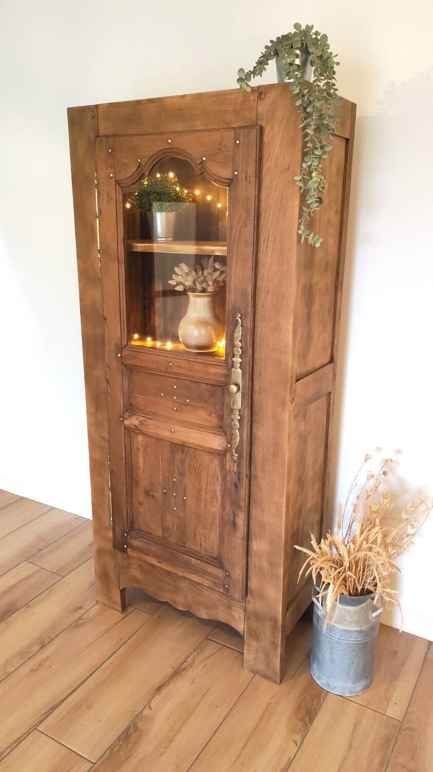 DELPHINE - Solid wood bonnetière wardrobe