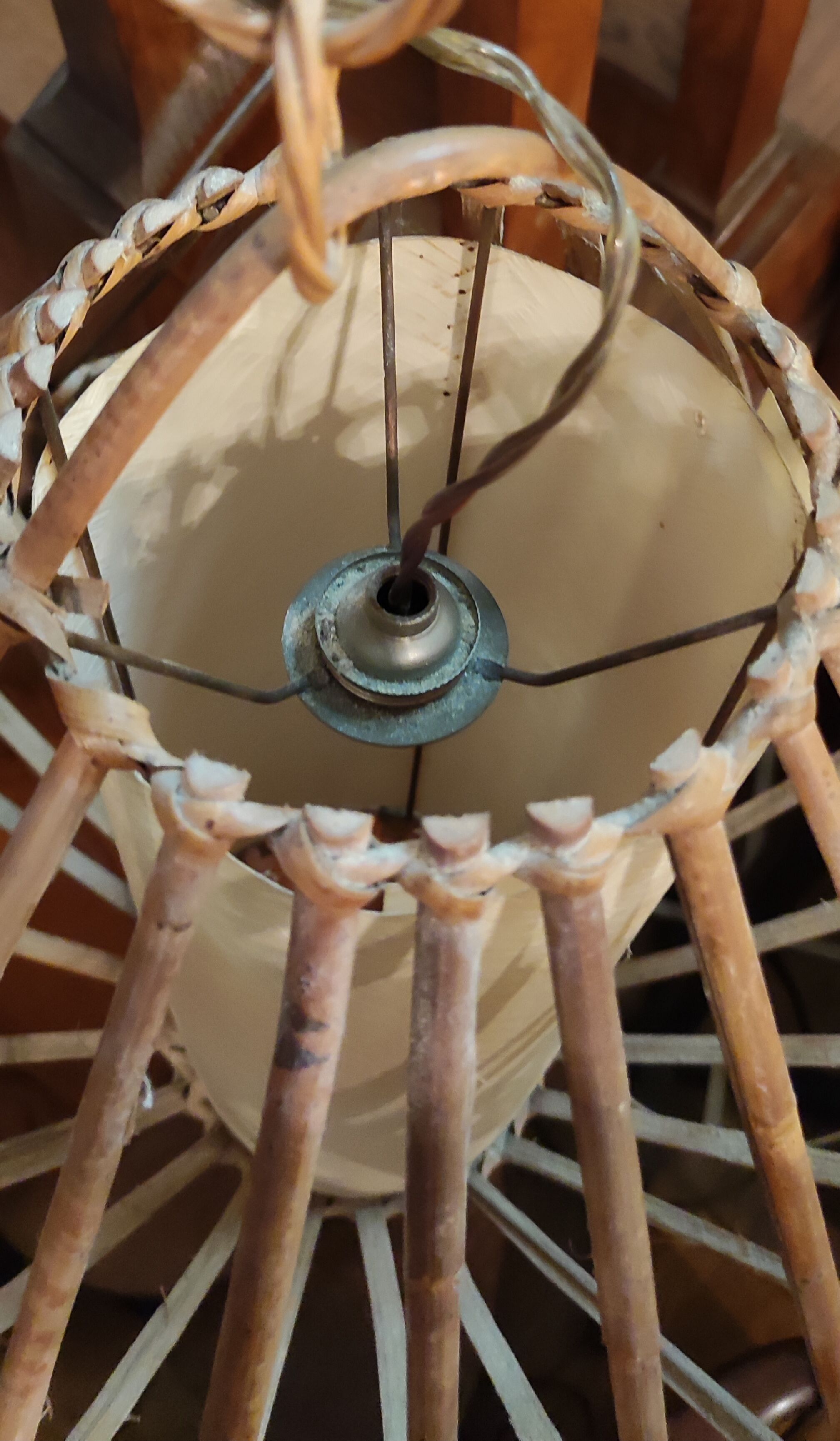 Pair of rattan suspensions 1960s-1970s