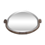 Art Deco mirror from the 1930s – Beveled glass & carved frame