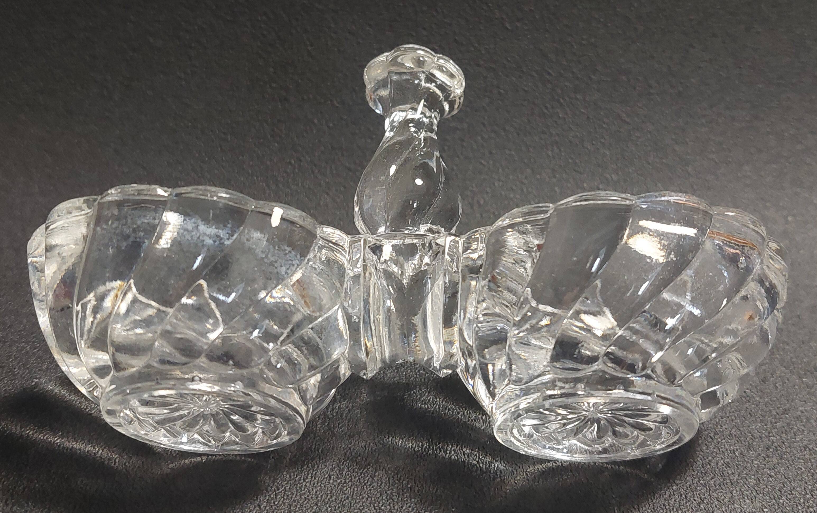 Baccarat crystal salt cellar, bamboo model, early 20th century