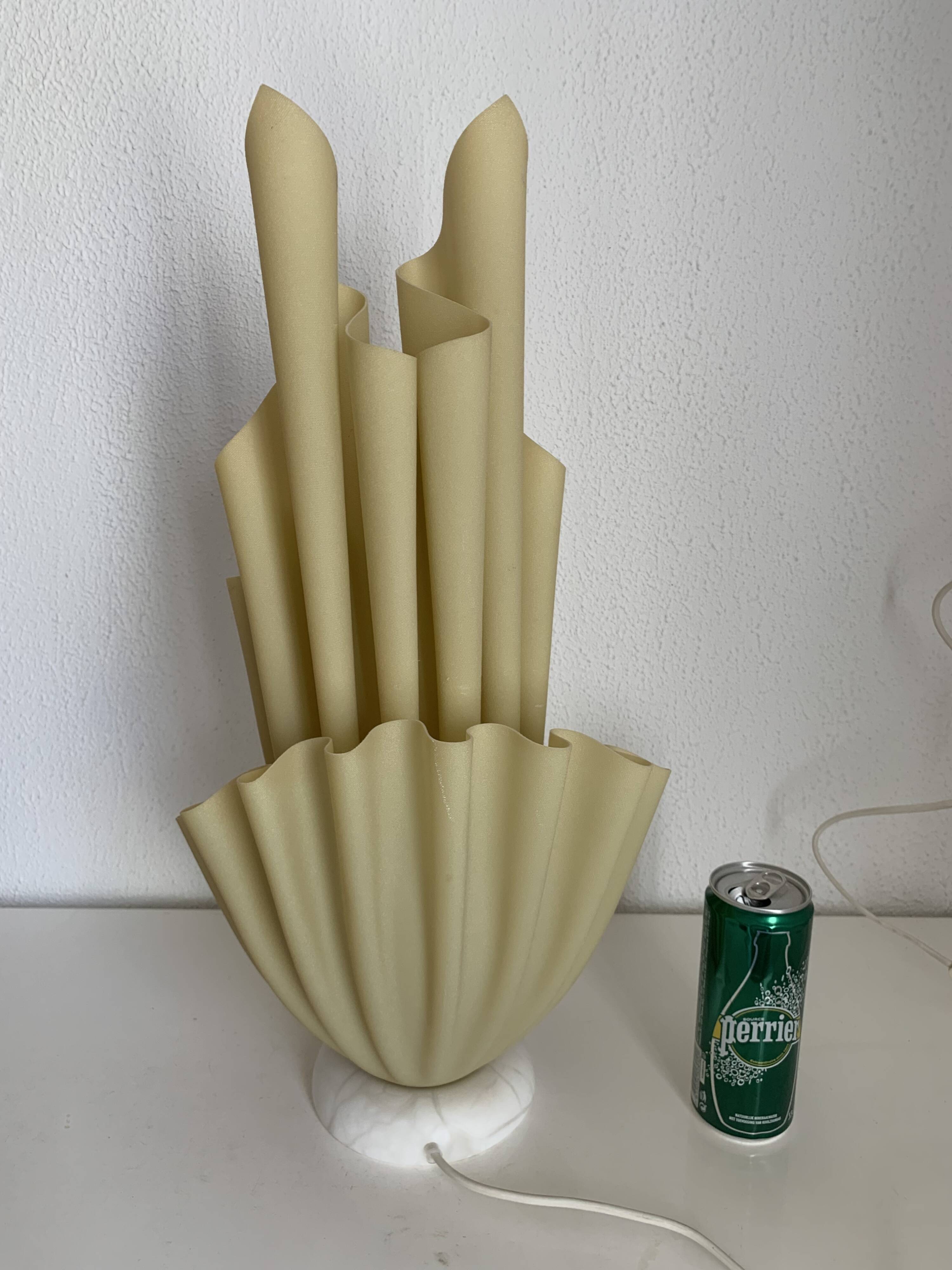 Vintage 1970 Georgia Jacob Corolle lamp, yellow flave - 51 cm
