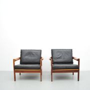 Fauteuils par Illum Wikkelsø pour Niels Eilersen, années 1950, ensemble de 2