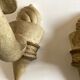Pair of Arlus torchlight wall light in art deco plaster 1950