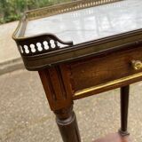 Louis XVI Napoleon III stool from the 19th century, white marble.