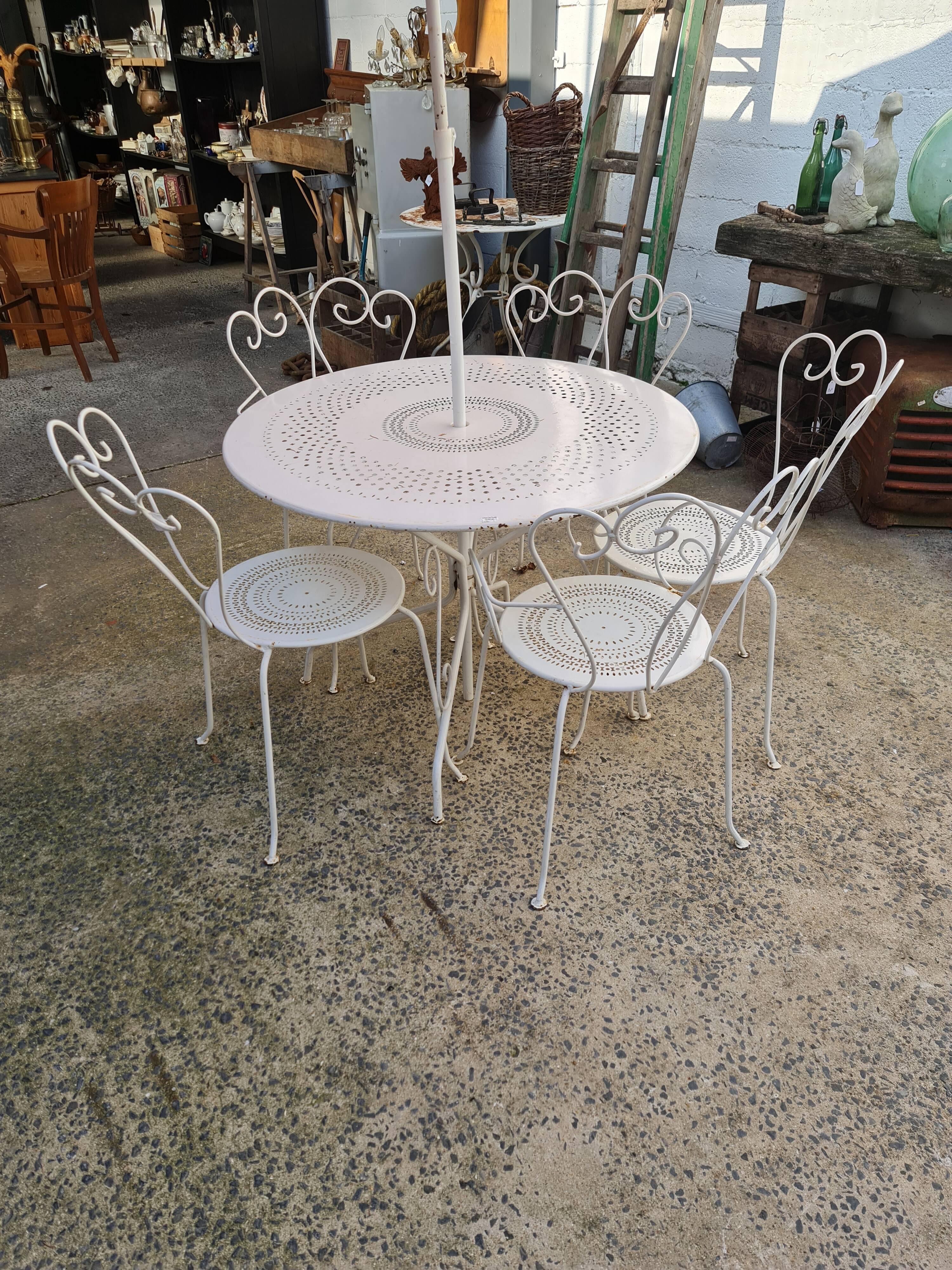 Salon de jardin fer forgé blanc