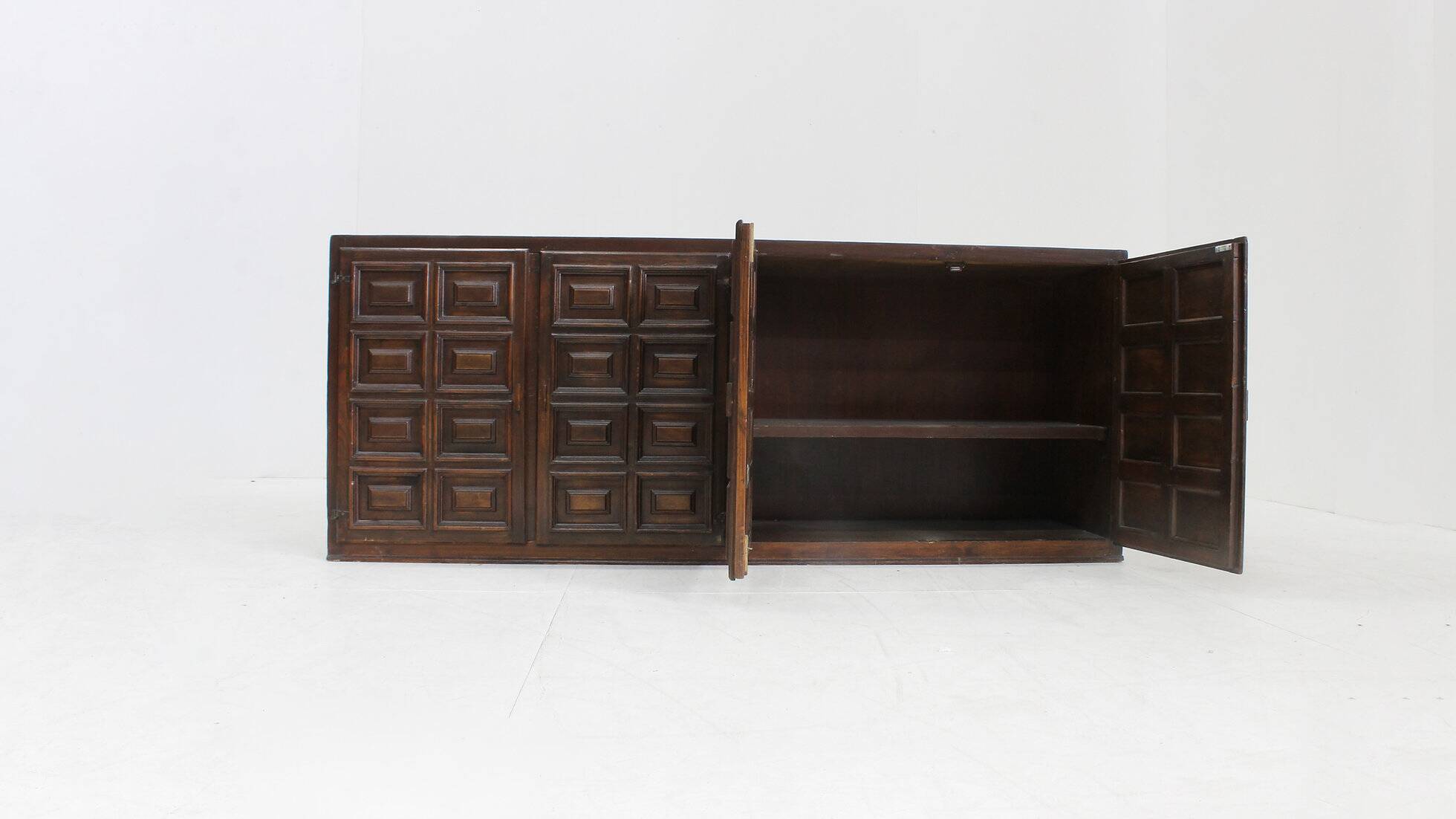 Vintage Spanish Brutalist Sideboard Credenza